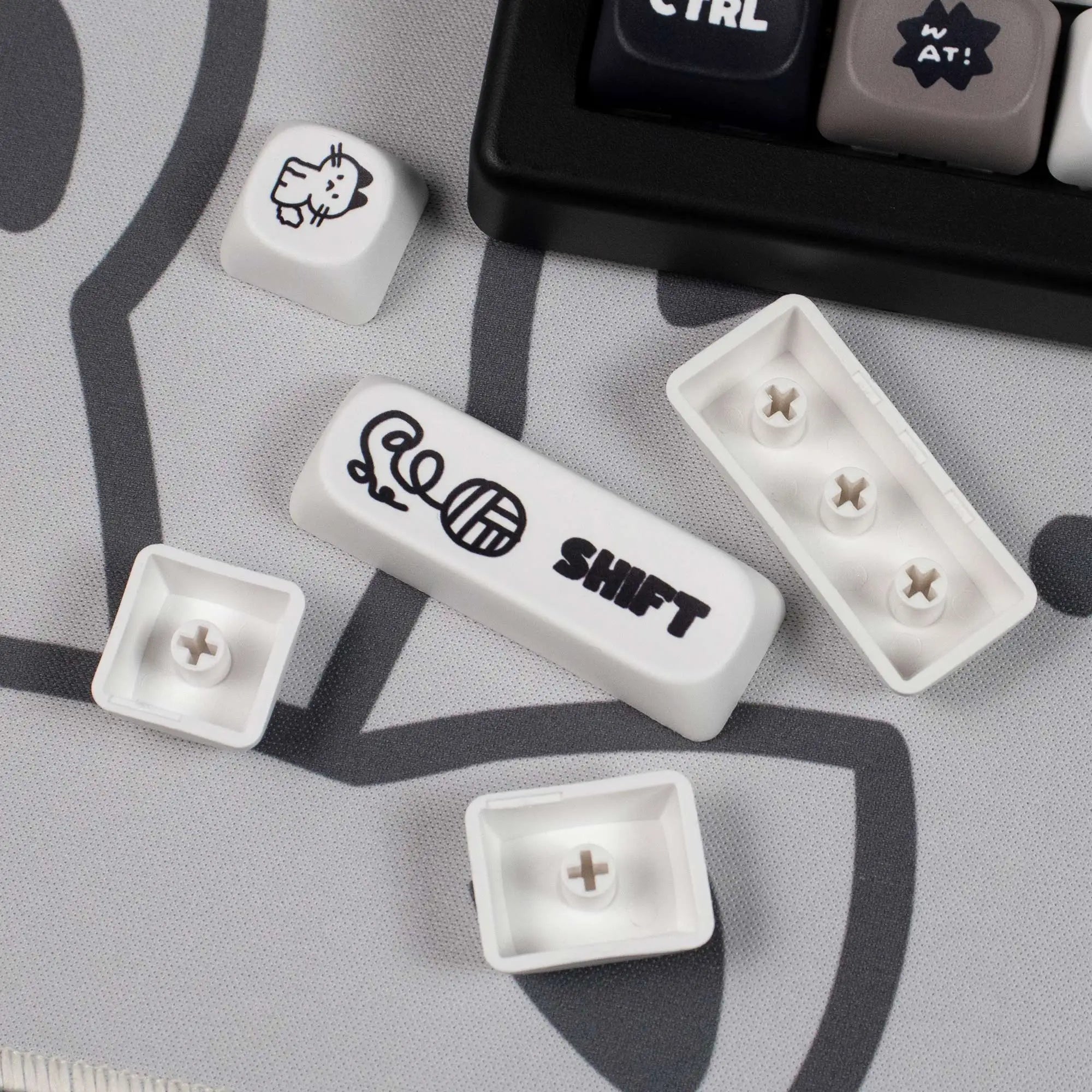 Cats and Puppies Keycaps MOA Profile Thermal Sublimation PBT Keycaps Personalized Cute Keycap For 64/104/108 Mechanical keyboard