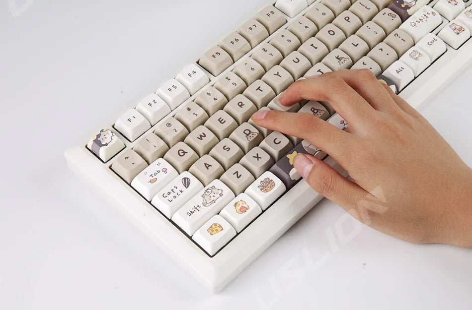 Orange squirrel Gray Rat Theme Keycap XDA Profile Key cap English Korean for 61/64/68/84/87/96/98/104 Mechanical Keyboard Keycap