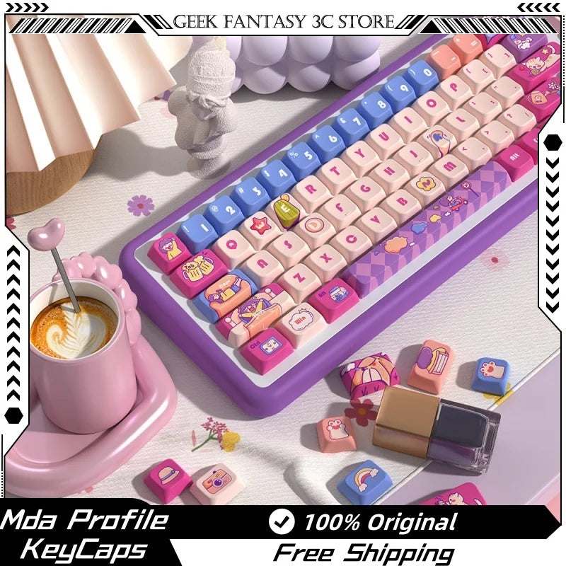 Weekends Theme Keycaps 122/138/158 Keys Mda Profile Pbt Thermal Sublimation Mechanical Keyboard Customized Anime Game Keycaps
