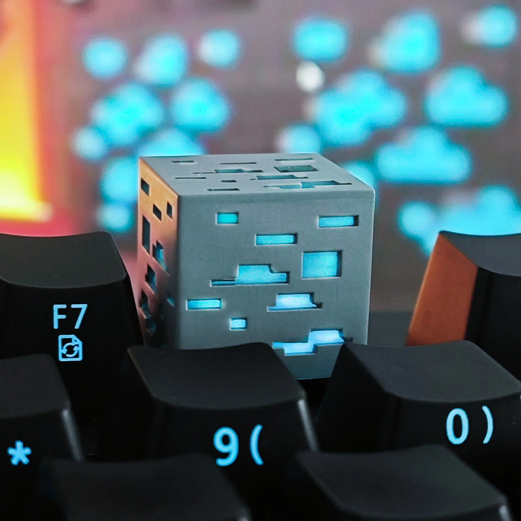 My World Mineral Keycaps Original Design Transparent Mechanical Keyboard Keycaps Personalized Customization 3D Artisan Keycaps
