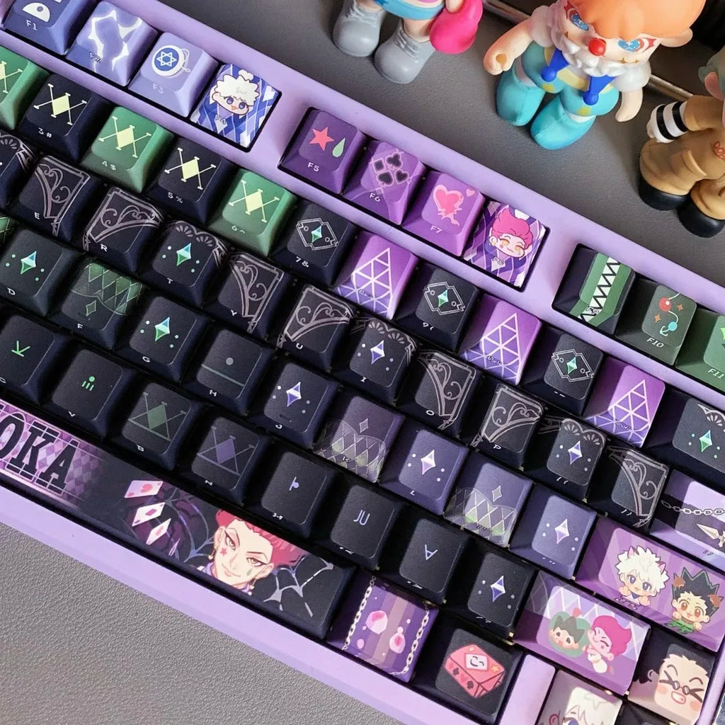 Hunter x Hunter Keycaps Anime Chreey Keycaps 142 Keys Gift Cute DYE Sublimation Mechanical Keyboard 2.25 U 2.75U for Alice