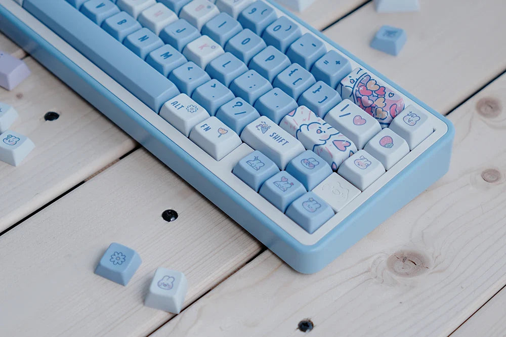 KPREPUBLIC Cute Bunny Keycap Dye Subbed Rabbit Keycap thick PBT MDA for Mechanical Keyboard 87 tkl 104 ansi xd64 bm60 BM87 BM65