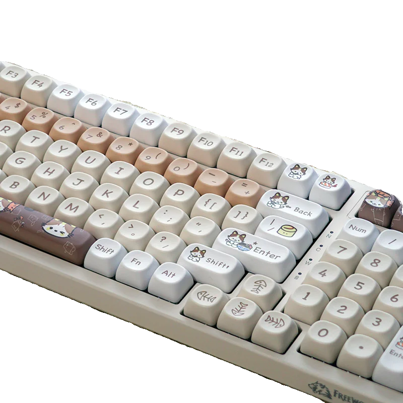 Keycap MOA Height Cartoon Cute PBT Hot Sublimation Suitable for Mechanical Keyboard 144 Keys