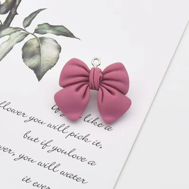 20*15MM Cute 3D Bow-knot Resin Charms DIY Craft Decoration Jewelry  Finding  For  Making Earring Accessory Handmade