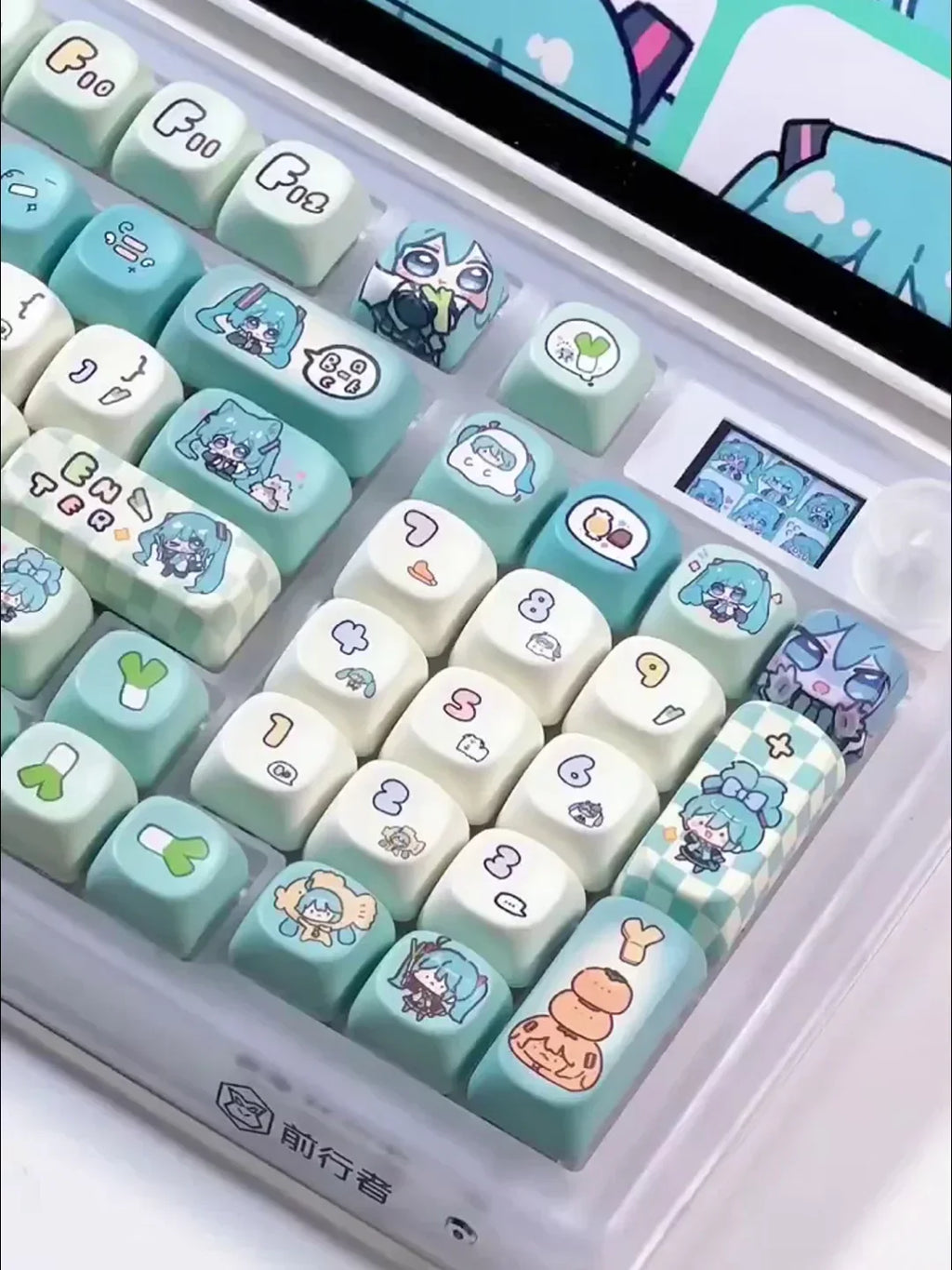 Miku Anime Keycap Xoa Pbt Cartoon Keycap Customization Individuation Keyset For Mechanical Gaming Keyboard Switch Gifts