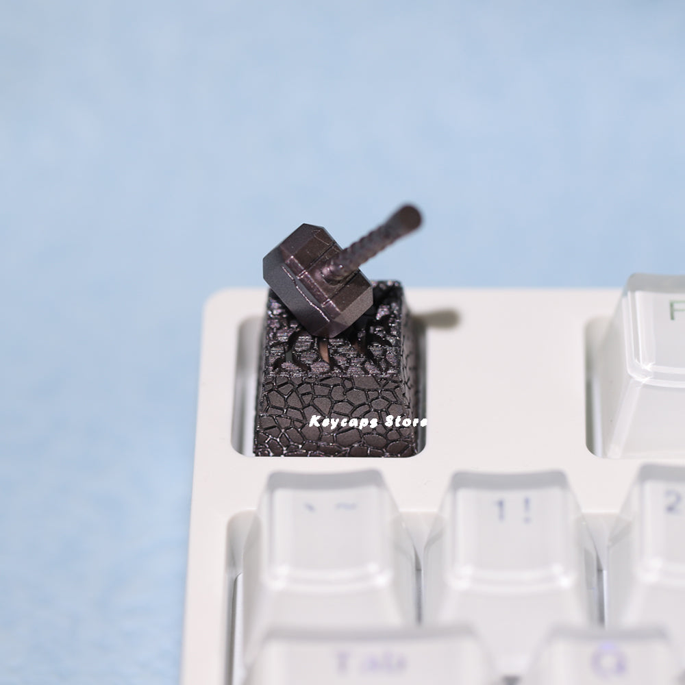 Keycaps 2In1 Resin Thor Hammer For MX Switch Mechanical Classic Retro Transparent Key Cap Suit Esc Button Personalized Keycaps