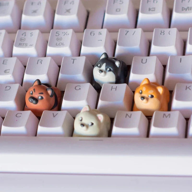 ECHOME Artisan Keycaps Shiba Dog Custom Animal Cute Keycap Resin Keyboard Cap Cartoon Pet KeyCap Mechanical Keyboard Accessories