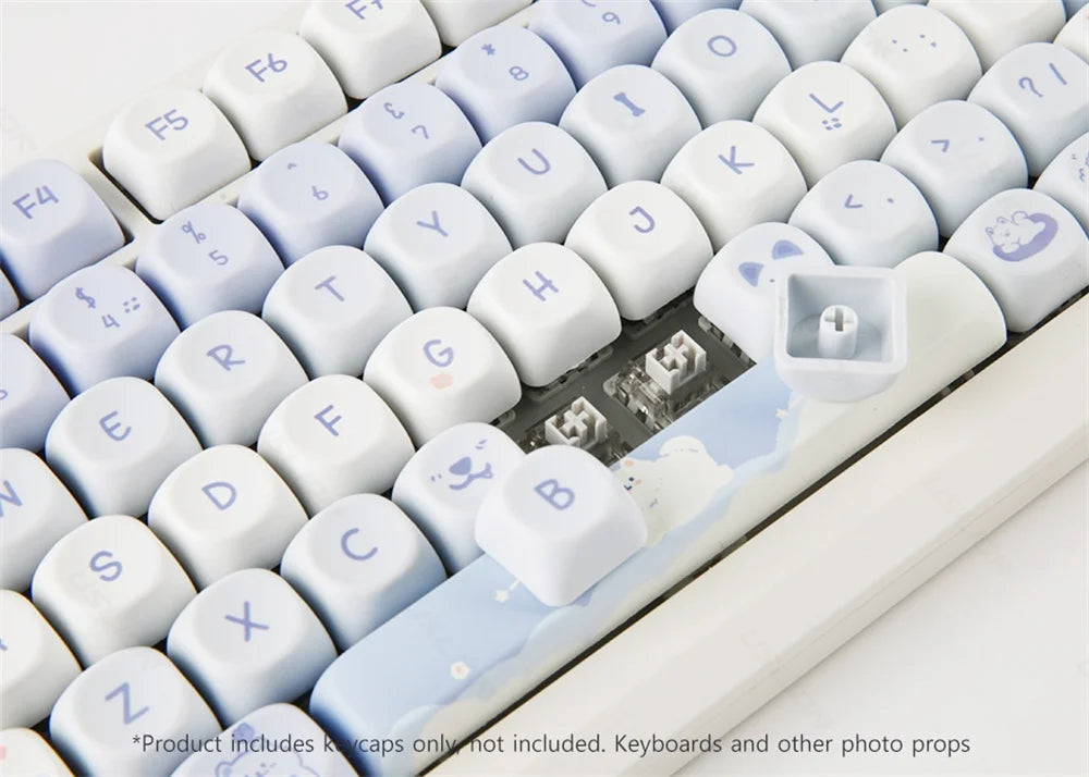 95/132 Keys Cute Cartoon Animals Theme Keycaps MAO Profile DIY PBT Dye Sublimation Key Caps for Mechanical Keyboard MX Switch