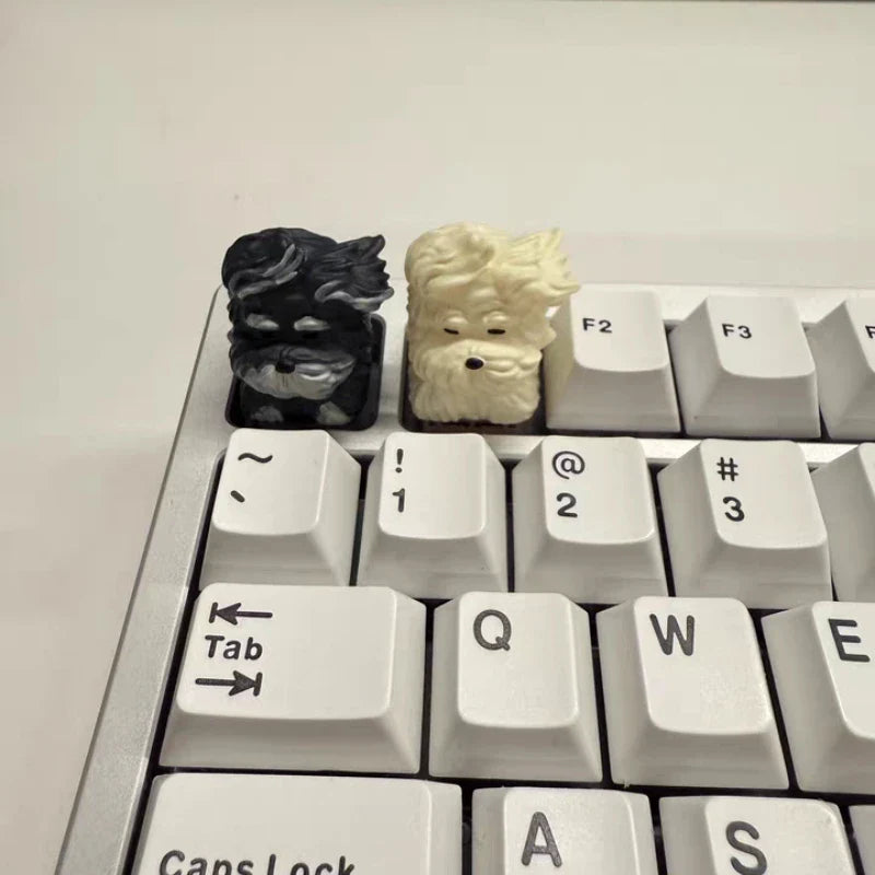 MiFuny Cute Dog Keycap 124/133 Keys PBT Dye Sublimation Custom MOA/Cherry Profile Gaming Keycaps for Mechanical Keyboard Gifts