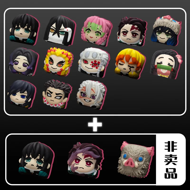 Demon Slayer Mechanical Keyboard Keycap Kamado Tanjirou Agatsuma Zenitsu Hashibira Inosuke Anime Resin Keycaps Custom Gifts