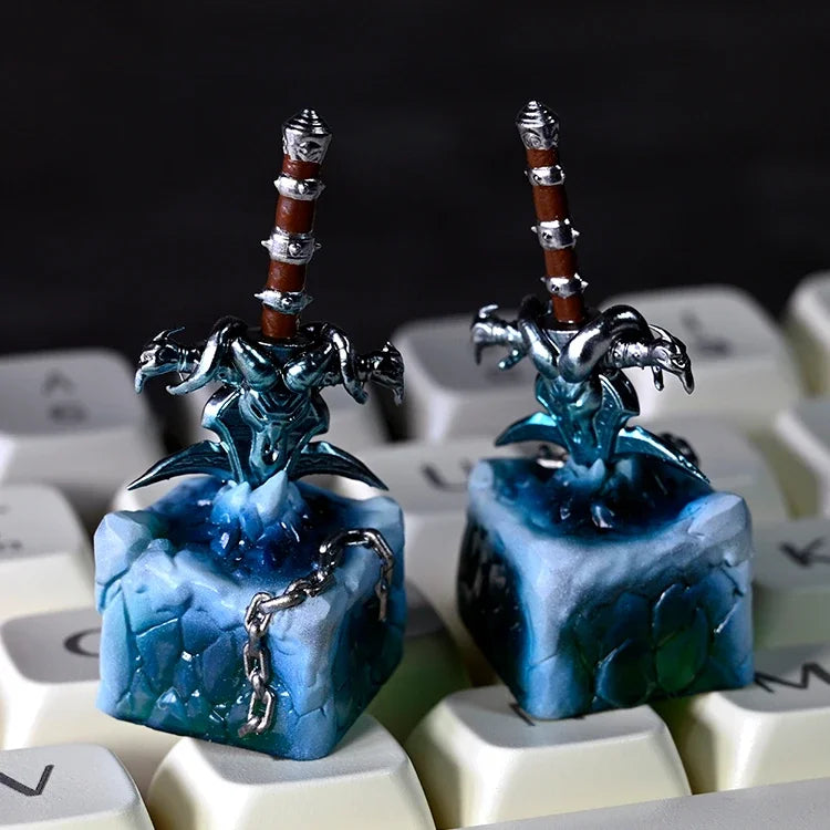 World of Warcraft Frostmourne Artisan Resin Keycaps 1u ESC Custom MX Switch Handmade Anime Key Caps For Mechanical Keyboard Gift