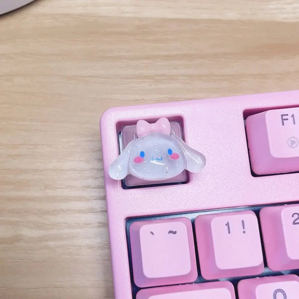 Sanrio Anime Cinnamon Roll DIY Keycap Cute Cartoon Melody Coolomey Translucent Cross Mechanical Keyboard ESC Base Keycap Gift