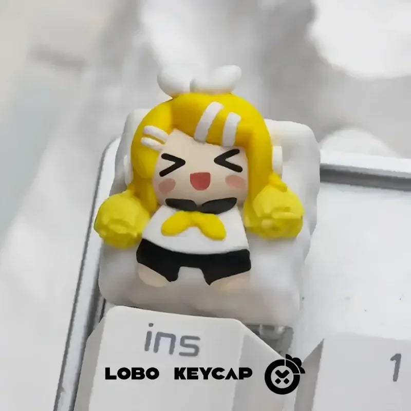 New Vocaloid Miku Animation Theme Keycap 1 Pcs Q Version Personalized Customized Resin Art Gaming Mechanical Keyboard Key Cap