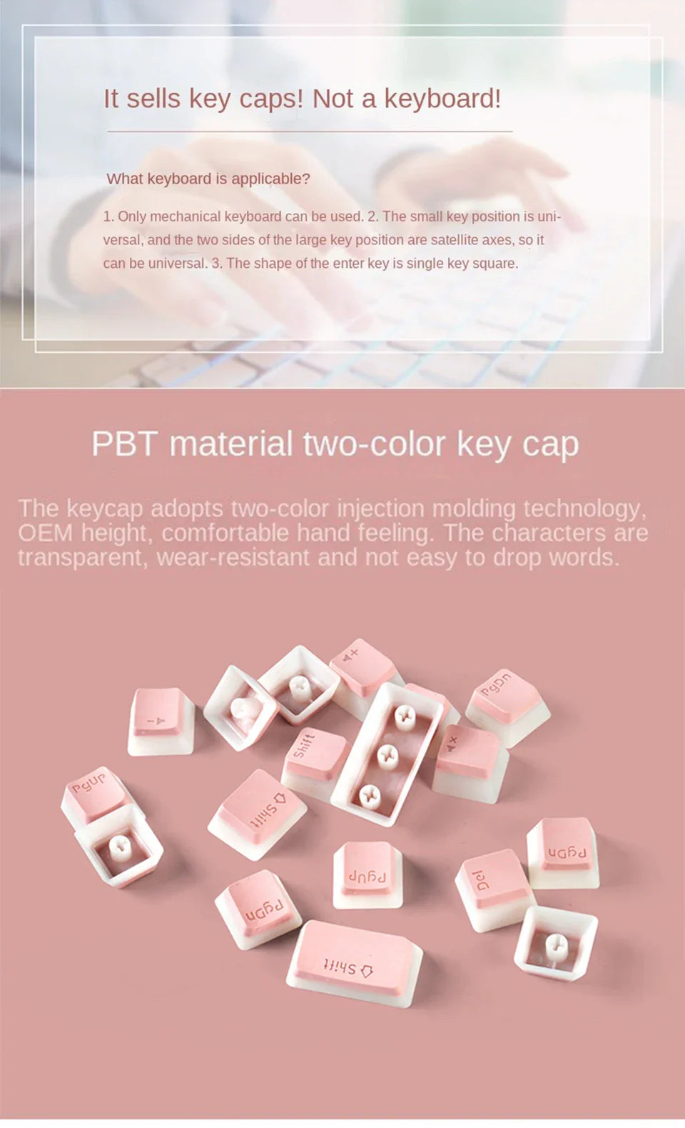 129 Keys Mechanical Keyboard PBT Pudding Keycaps Two-color Injection Molding OEM Character Translucent Keycap for All Keyboards
