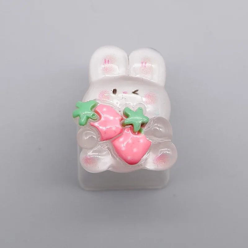 Long Eared Rabbit Personalized Keycap Mechanical Keyboard Special Transparent Cute Gift TabESC Supplementary Decoration Keycap