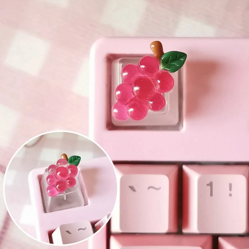 Diy Fruit Transparent Keycap for Cherry Axis Mechanical Keyboard Special Pink Strawberry Peach ESC Supplement OEM R4 Keycap