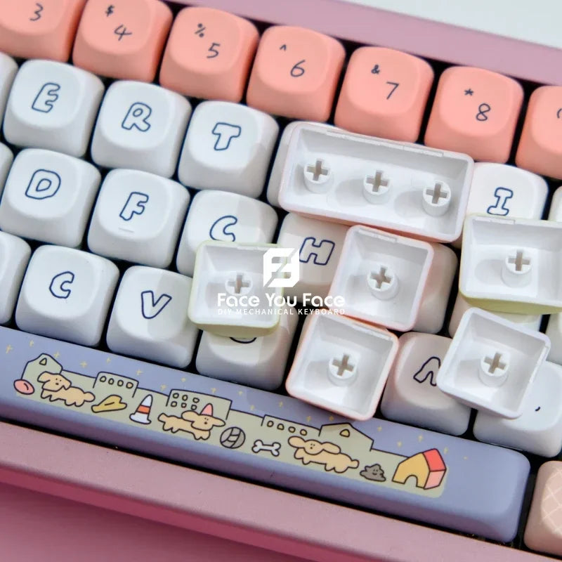 GMK Smiling Face Keycaps PBT Dye Sublimation Key Cap 129 Keys MOA Profile Keycap for Mx Switch DIY Gaming Mechanical Keyboard