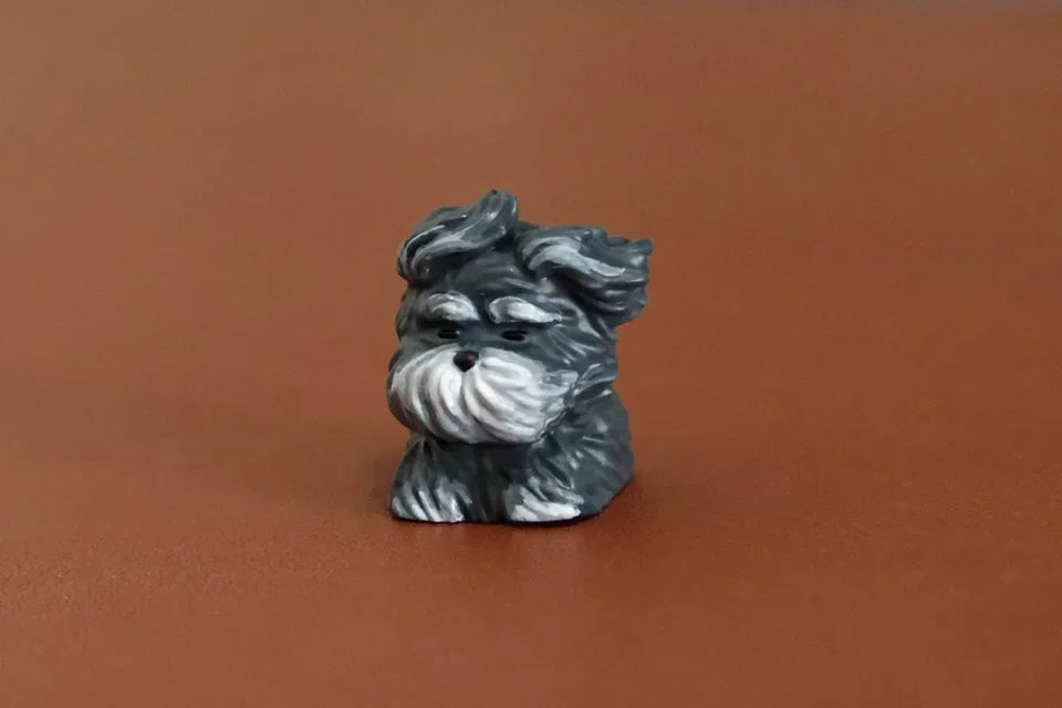 Kawaii Schnauzer Keycaps ABS Resin Personalized Mechanical Keyboard Accessories Puppy Animal Cherry MX 1U Handmade Keycap Gifts