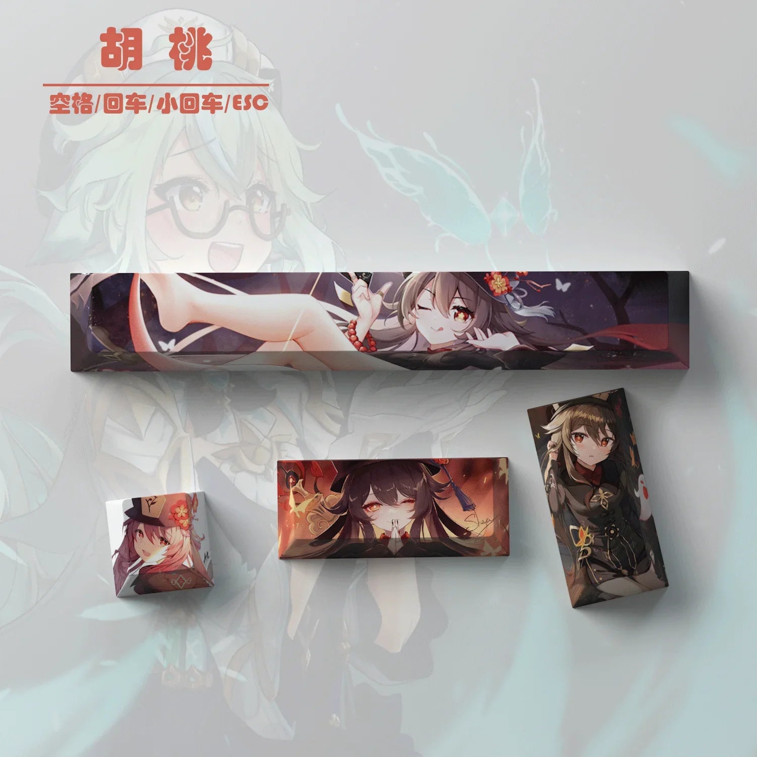 New Genshin Impact Keycaps DIY Anime Keyboard Cap Cherry Profile Pbt R4 Customl Mechanical Keyboard Decorative Accessories Gifts