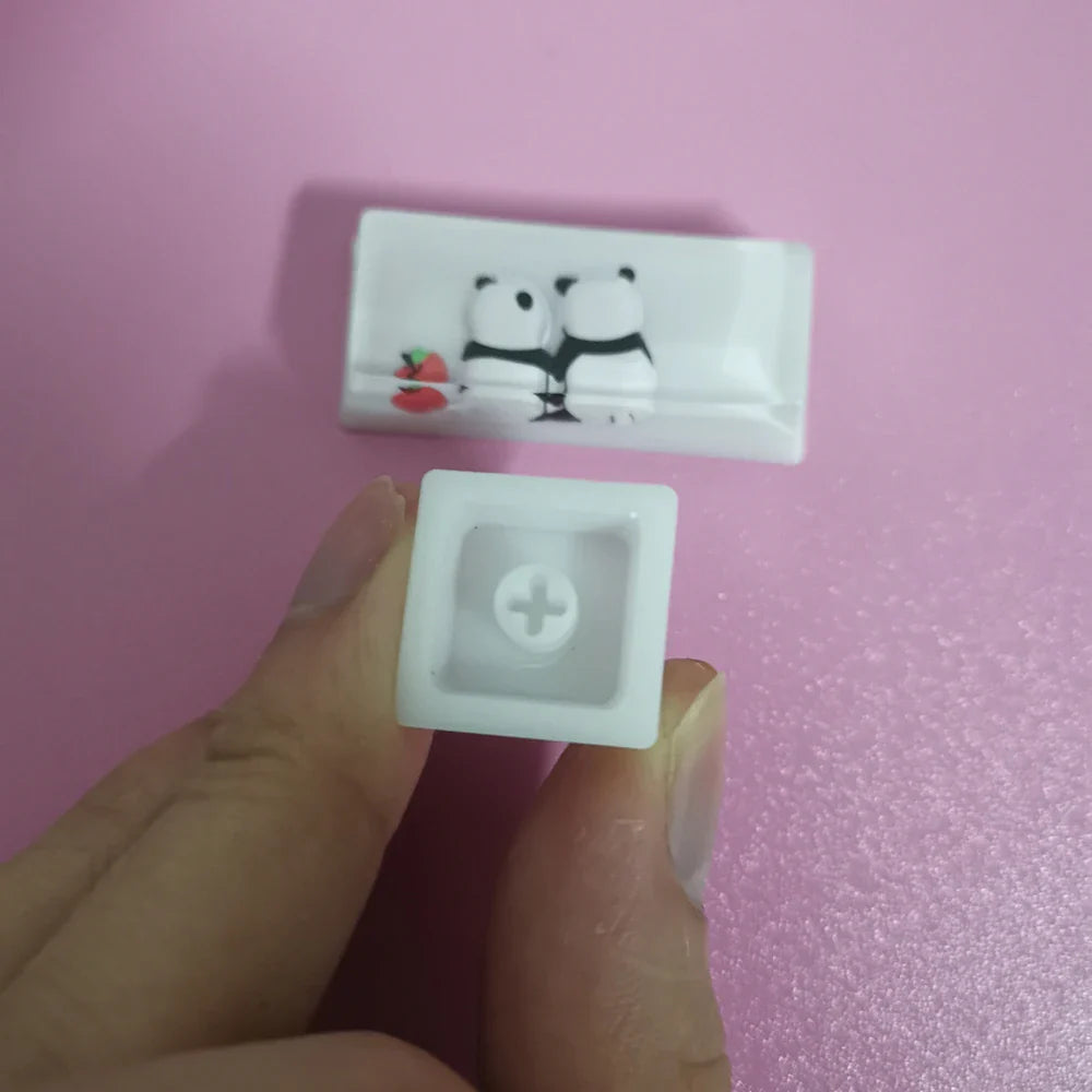 1Pcs Cute Panda Pattern Keycap Resin Handmade Decoration Personality Esc R4 OEM Cute key cap mold Keycap for Mechanical Keyboard