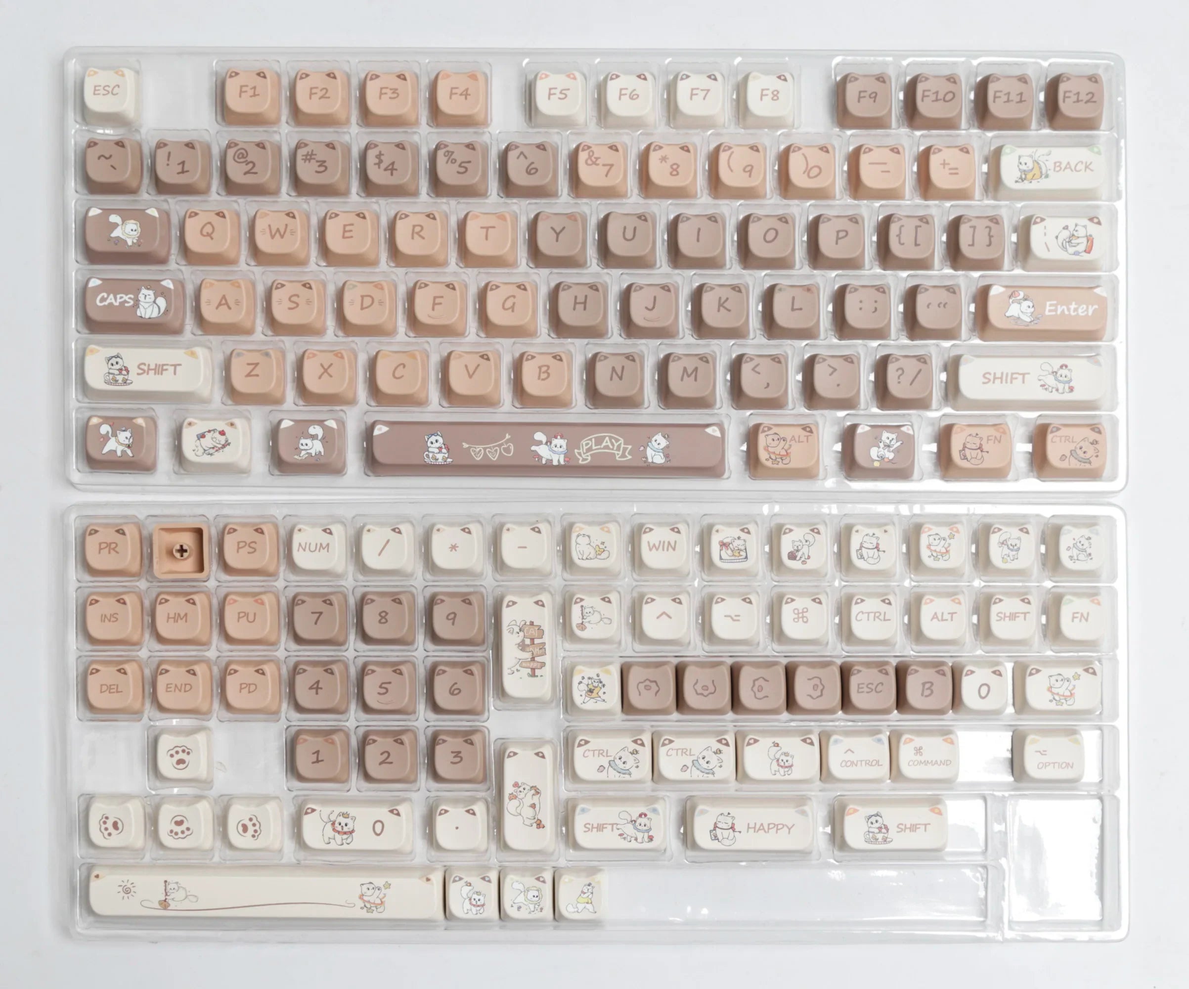 JCM MAO Profile Ear KeyCap Kindergarten Picabara Anime Cute Cat Keycaps for MX Switch Gaming Mechanical Keyboard GK75