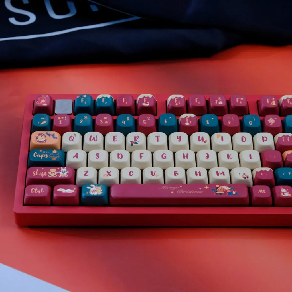 PBT Material Colorful rabbit and bear Dye Sublimation FOA Profile Keycap Set For MX switches Gaming Mechanical Keyboard
