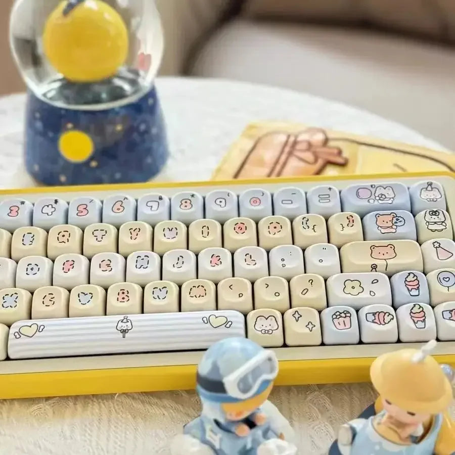 Cute Keycap MOA Profile Key Cap Theme Park Keycap Gift PBT Keycaps 130 Keys Dye Sublimation Mechanical Keyboard Keycap MX Switch