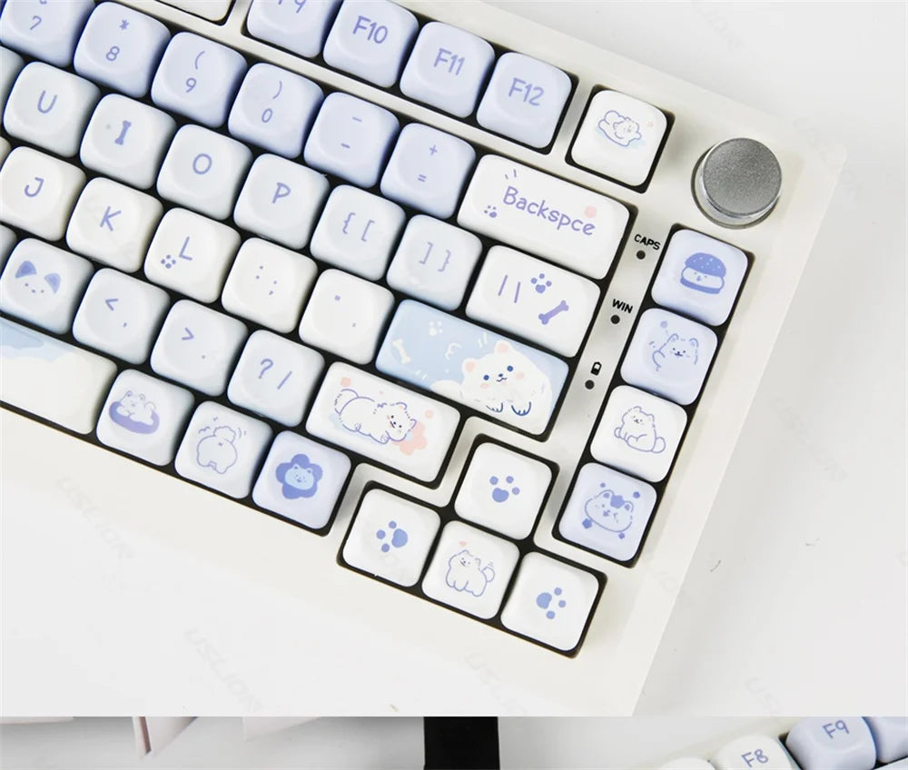 95/132 Keys Cute Cartoon Animals Theme Keycaps MAO Profile DIY PBT Dye Sublimation Key Caps for Mechanical Keyboard MX Switch
