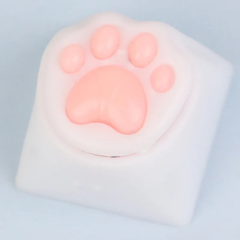 Cute Cat Paw Keycaps For Mechanical Keyboard For Cherry MX Switch DIY Custom Key Cap Soft Silicone Keycup Artisan Pink Color
