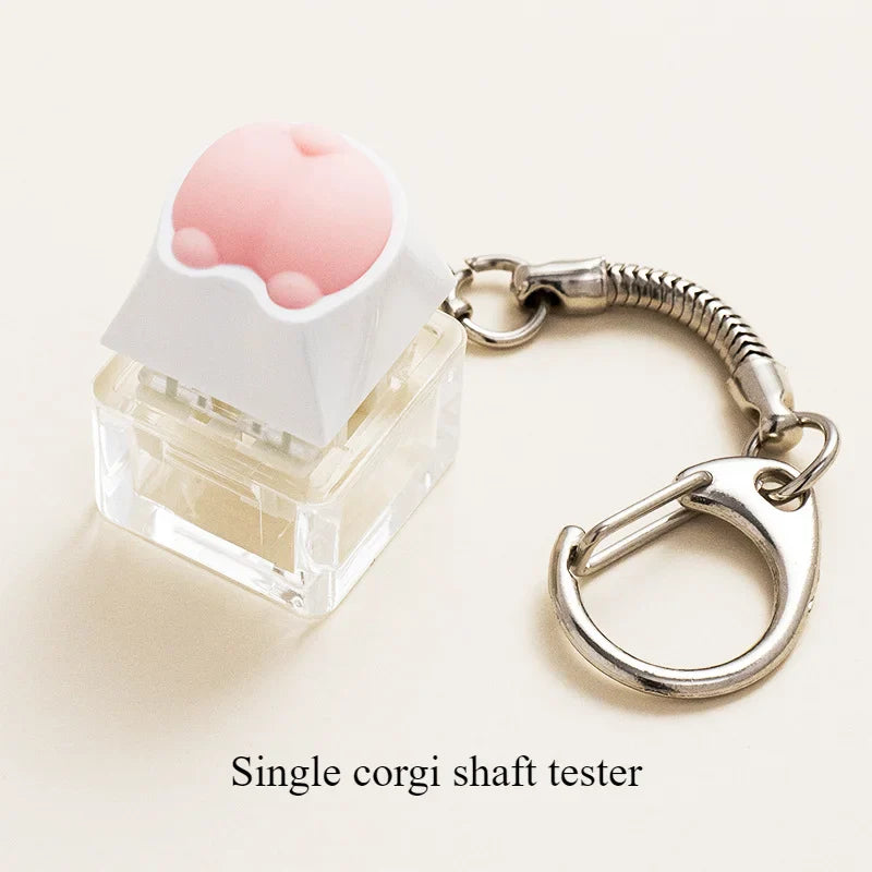 Mongseek Super Cute Cat Claw KeyCap Girl Powder Mechanical Keyboard Key Cap Soft Silicone Cross Shaft Universal Birthday Gifts