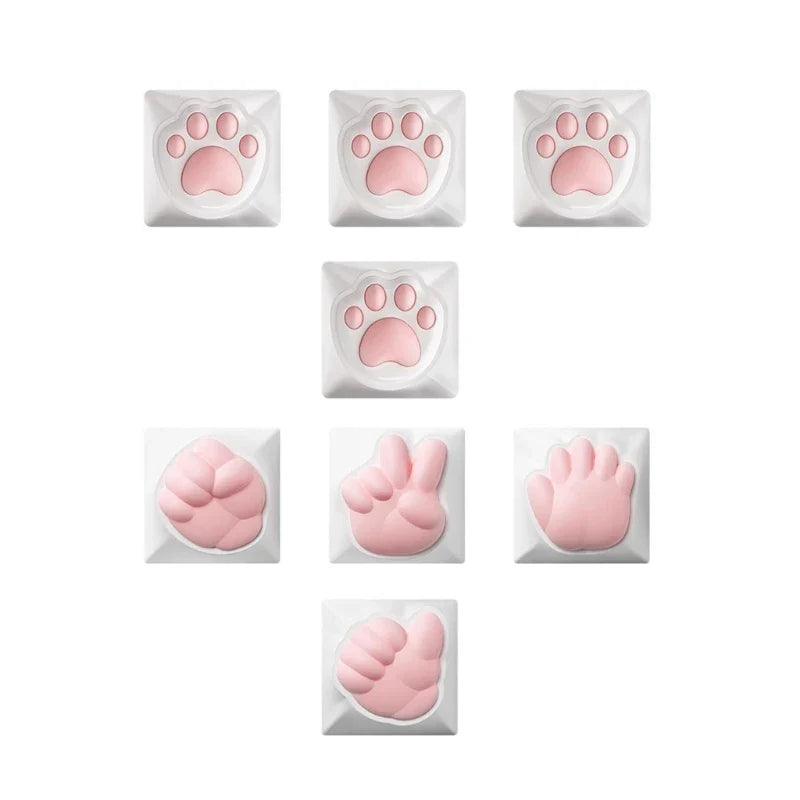 Colorful Paw Keycaps for Standard Mechanical Keyboards Sublimation Dye Technology Keys Caps for Long-Lasting Colors