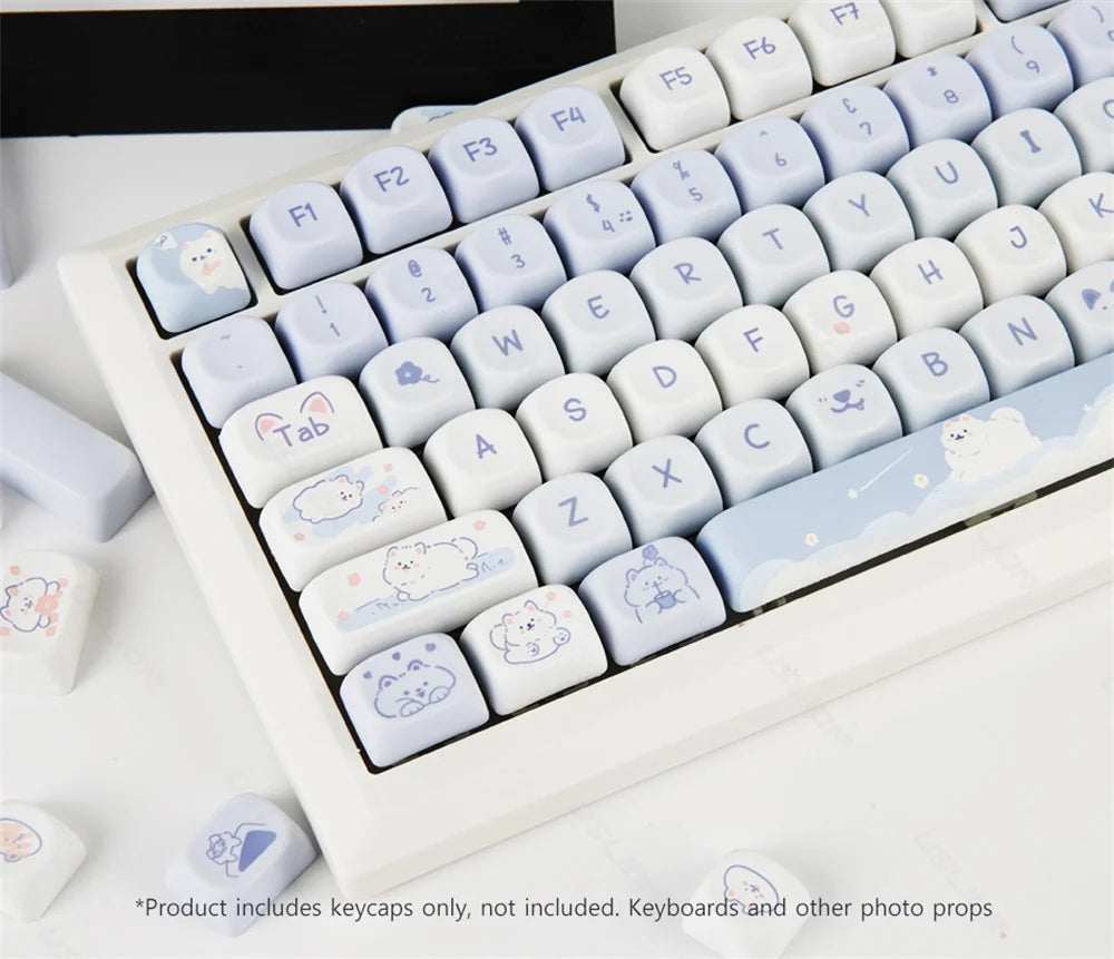 95/132 Keys Cute Cartoon Animals Theme Keycaps MAO Profile DIY PBT Dye Sublimation Key Caps for Mechanical Keyboard MX Switch