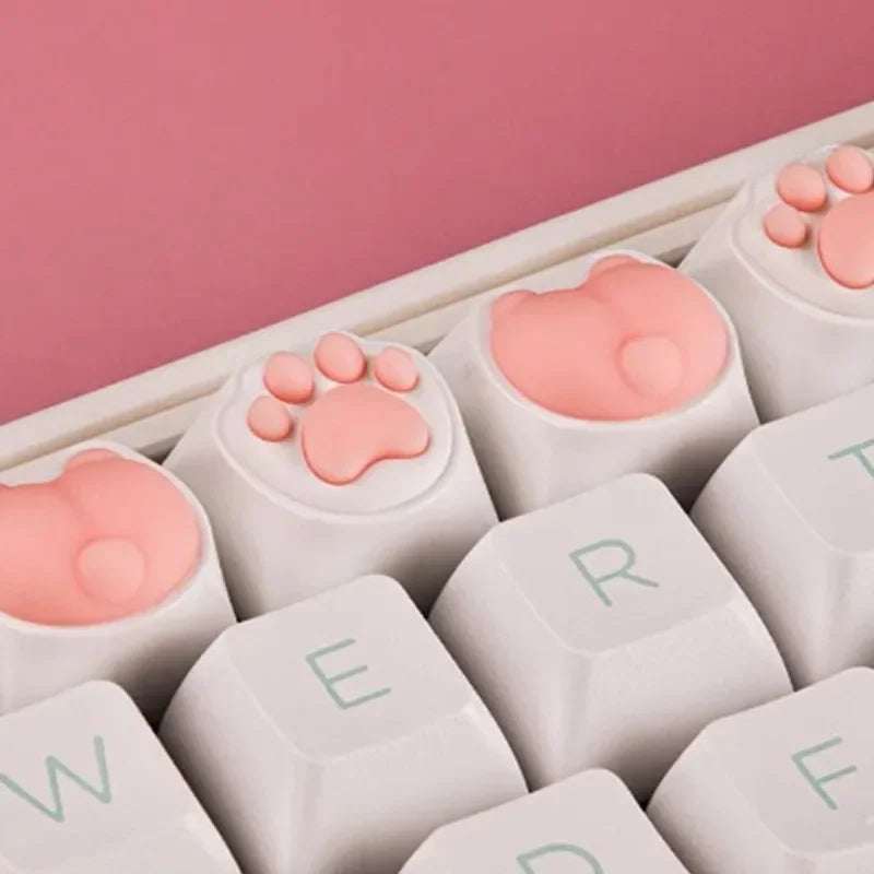 Cat's Paw PC&Silicone Soft and Cute Cat Claw Personalized Keycap Mechanical Keyboard KAWAII Cat Claw Keycap Customization Keycap