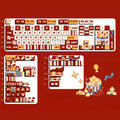 Gourmet Bear Theme Keycaps 125/141 Key Moa Height Five Sided Heat Sublimation Red Cartoon Story Mechanical Keyboard Keycaps