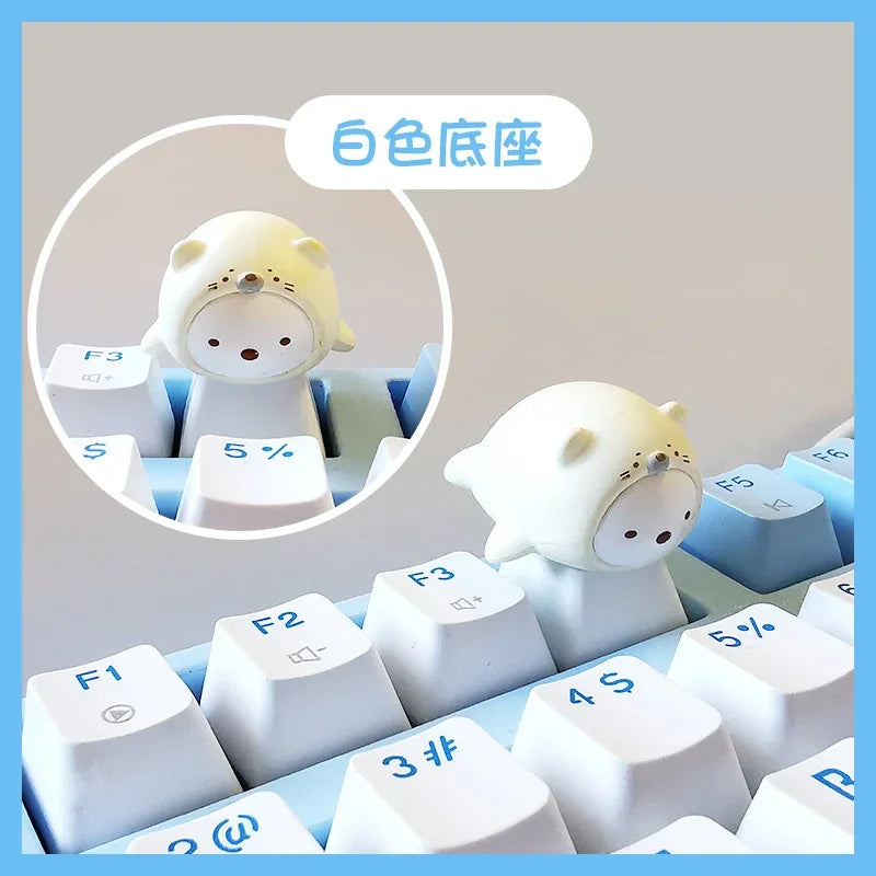 Animal Series Cute Keycap Diy Customized MX Switch Resin ESC Point Keycaps  Mechanical Keyboard Artisan Key Caps Girls Favorites
