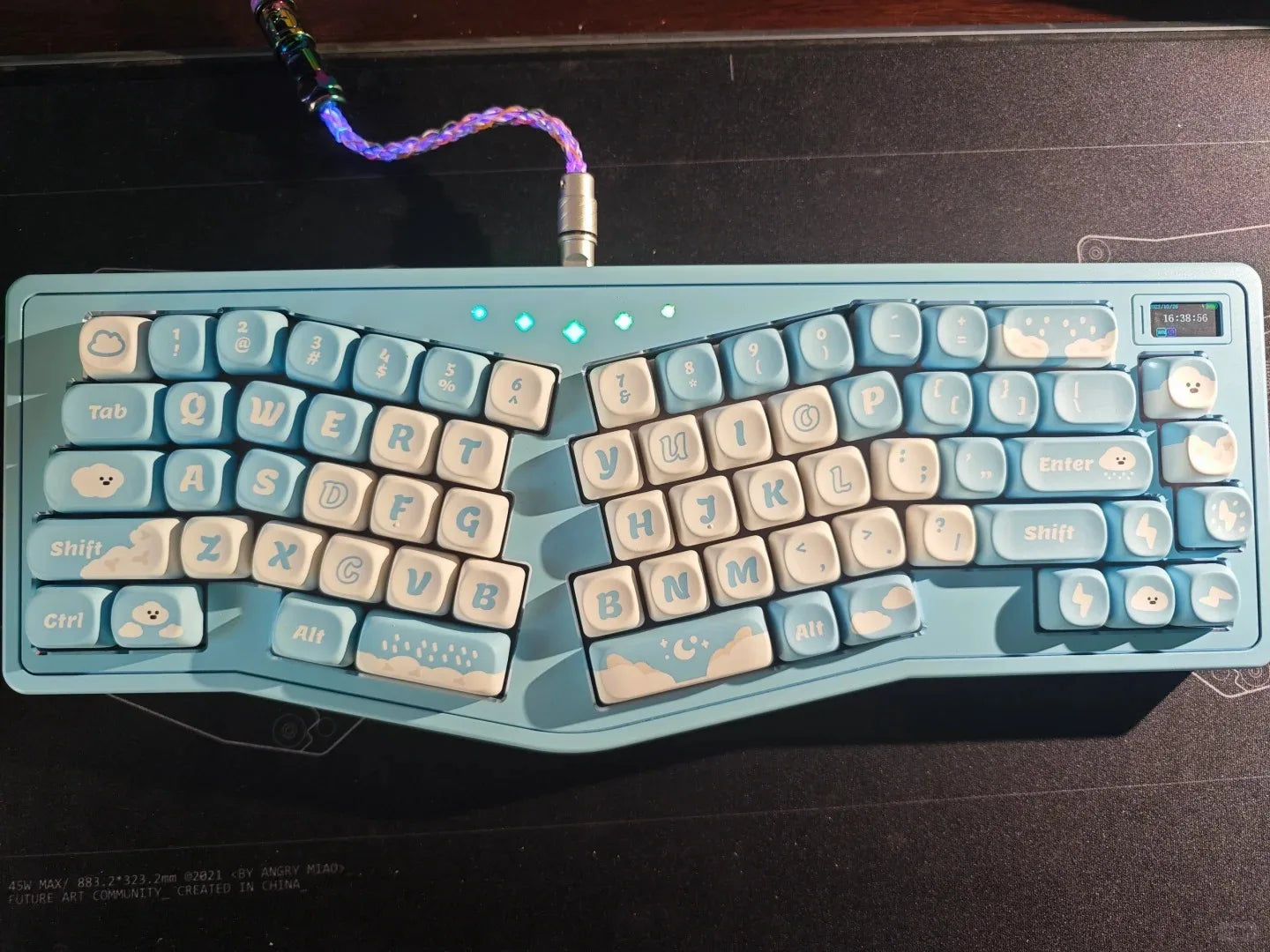 Cute Cloud Theme Keycaps MOA Profile 138 Keys Blue Key Cap Square PBT Alice Keycaps Thermal Sublimation Mechanical Keyboard Cap