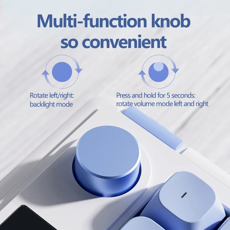 LANGTU L98 Membrane Keyboard Tri-mode Wireless Gasket Structure RGB Multifunctional Knob Customized Gaming Keyboard Pc Accessory