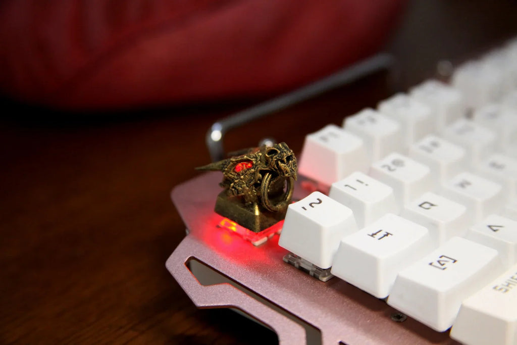 Original Design Dragon Head Keycaps Metal Translucent Mechanical Keyboard Keycaps Personalized Hanging Dragon Head Keycaps Gifts