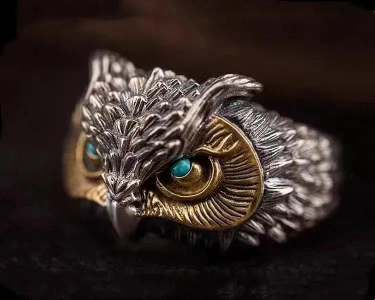 Devil Ram Horns Skull Open Ring for Men's Retro Satanic Cross Religious Amulet Jewelry