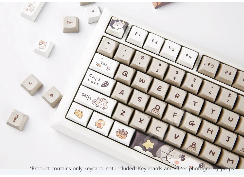 Orange squirrel Gray Rat Theme Keycap XDA Profile Key cap English Korean for 61/64/68/84/87/96/98/104 Mechanical Keyboard Keycap