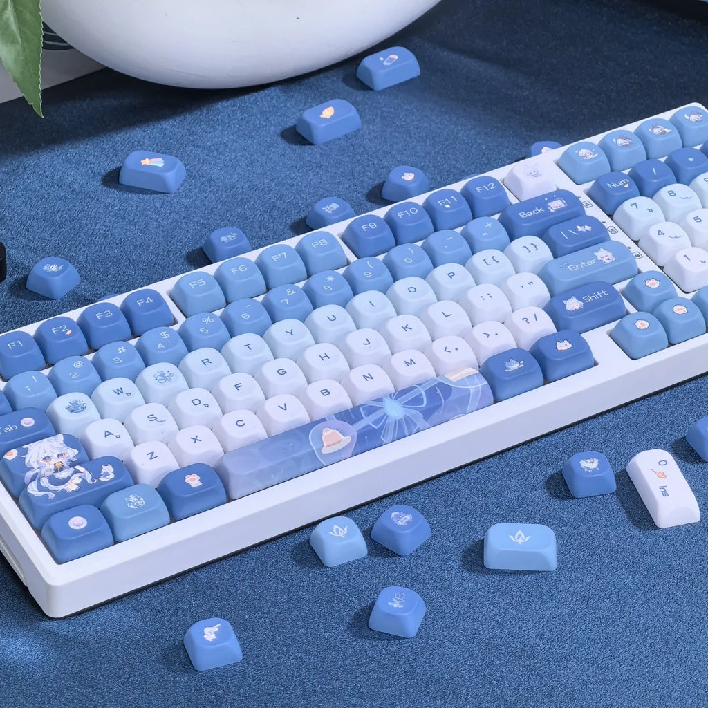 Genshin Impact Theme Xiao Keycaps MOA Profile PBT Sublimation Mechanical Keyboard Caps Cartoon Character Gamer XIAO Keycap