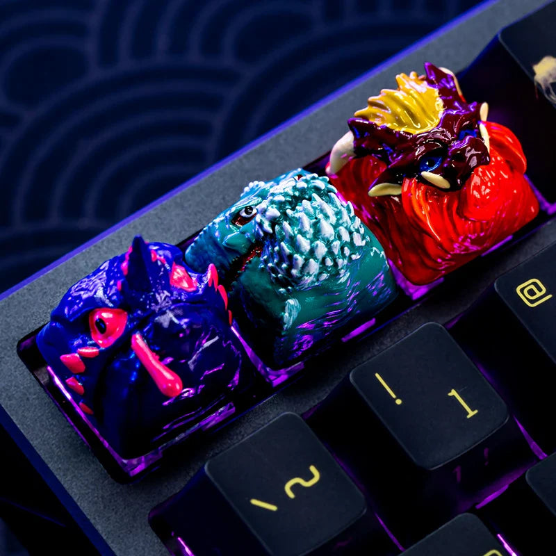 MonsterHunter Dragon Anime Artisan Point Keycaps ESC Custom Personality R4 Gaming Decoration KeyCap for Mechanical Keyboard Gift