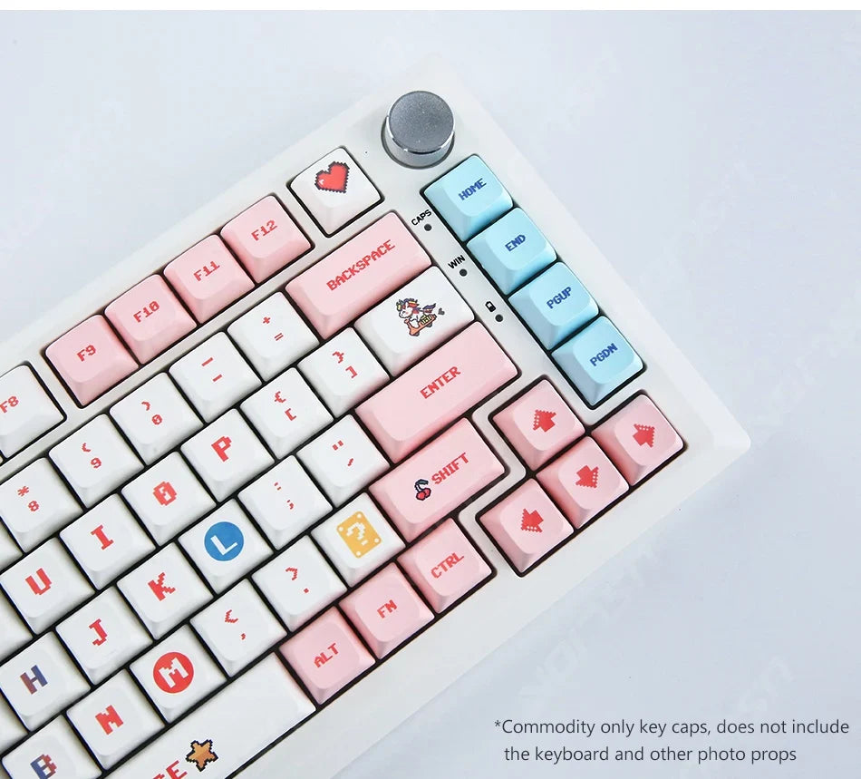 Candy Colorful 124 Keycaps XDA PBT Cartoon Keyboard Dye Sublimation for DIY Custom Mechanical Gaming Wear-Resistant Keycaps Kit