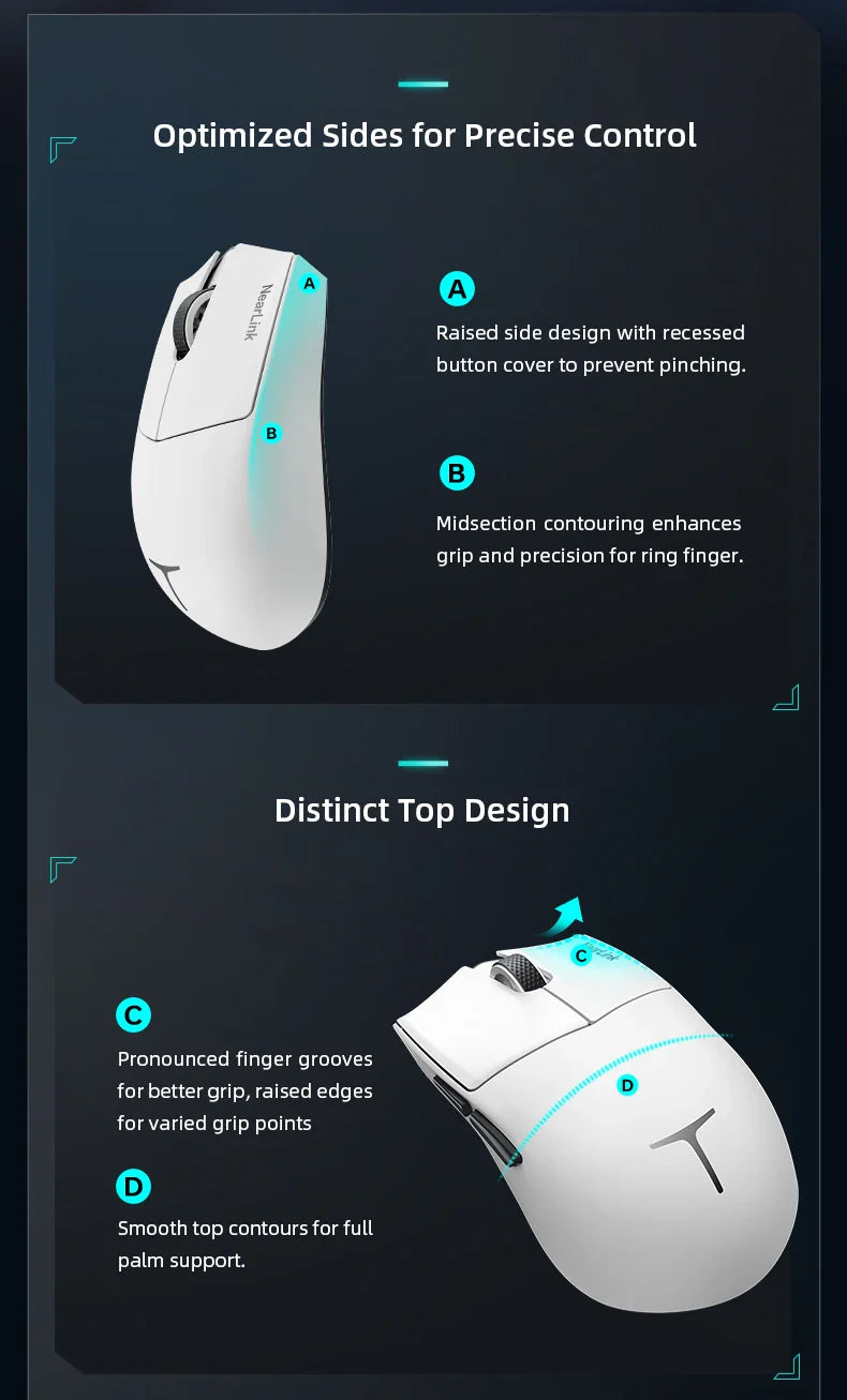 Thunderobot ML903 Mini NearLink Gaming Mouse Tri-Mode Bluetooth Wireless Mouse 30000 DPI Charging Base For Pc Gamer Kit Laptop