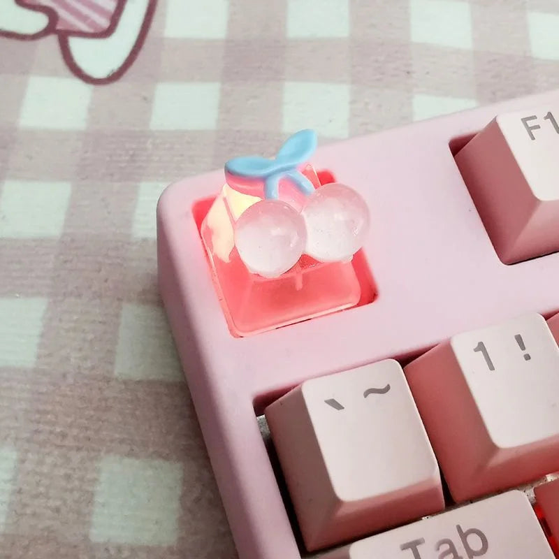 Diy Fruit Transparent Keycap for Cherry Axis Mechanical Keyboard Special Pink Strawberry Peach ESC Supplement OEM R4 Keycap