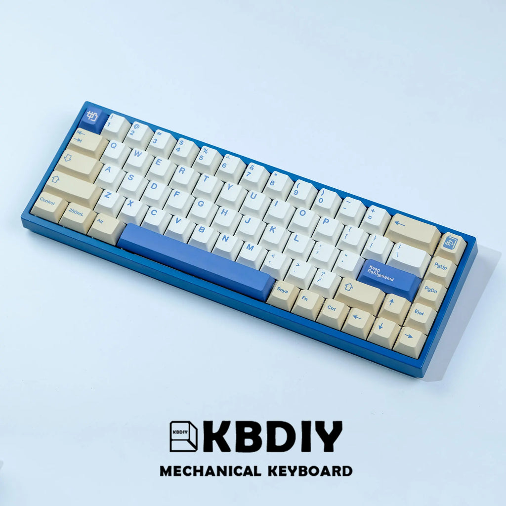 KBDiy GMK Soymilk Keycap 135 Keys PBT Japanese Korean Keycap ISO Enter Cherry Profile for GMK67 K500 Gaming Mechanical Keyboard