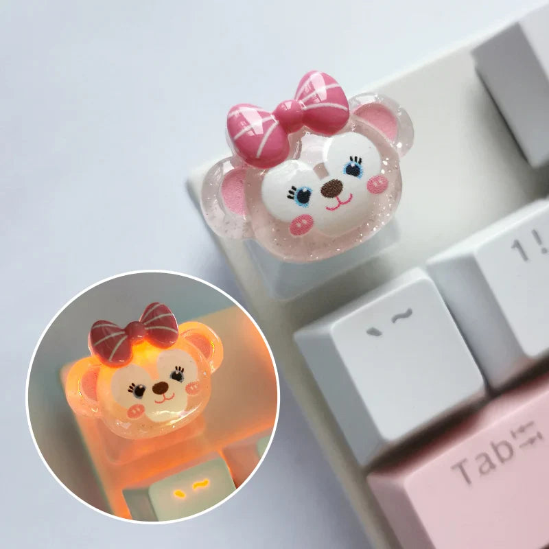 DIY Keycap Cute Cartoon Melody Coolomey Translucent Cross Mechanical Keyboard ESC Base Translucent Keycap