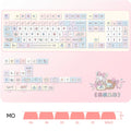 Peach Rabbit Theme Keycap PBT Thermal Sublimation Blue Pink Gradient Ball Cap 131Keys Cute Bunny Mechanical Keyboard Keycaps