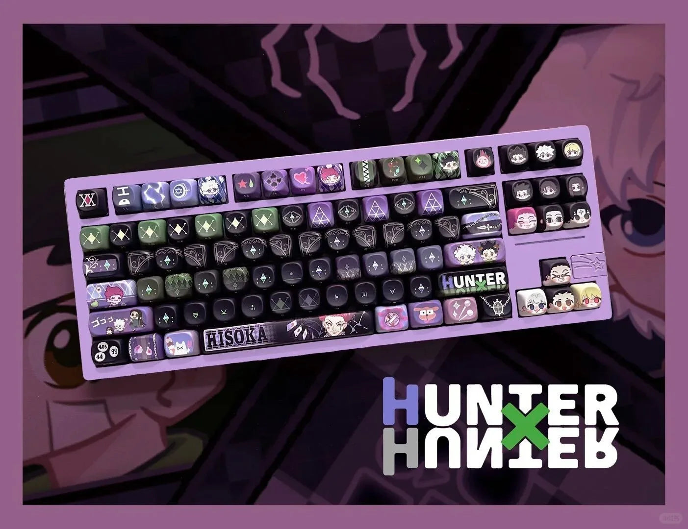 Hunter x Hunter Keycaps Anime Chreey Keycaps 142 Keys Gift Cute DYE Sublimation Mechanical Keyboard 2.25 U 2.75U for Alice