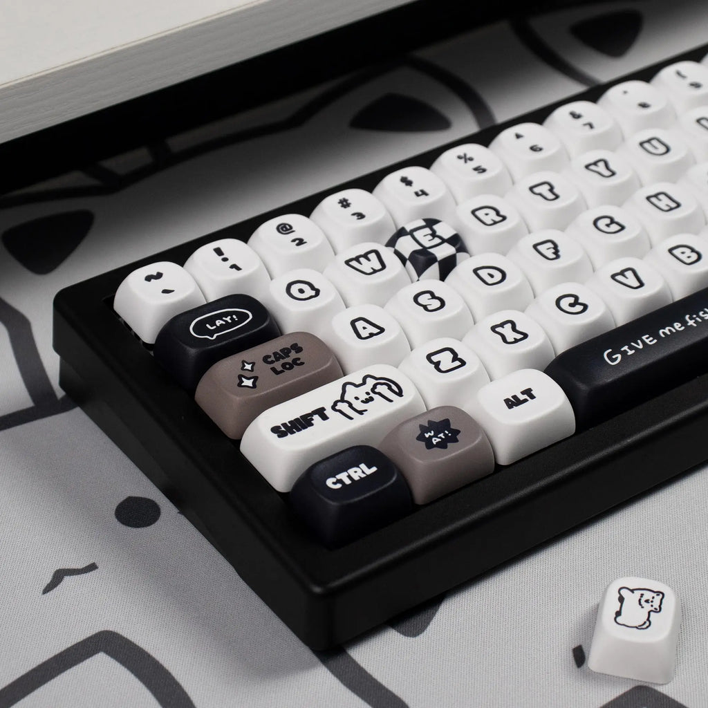 Cats and Puppies Keycaps MOA Profile Thermal Sublimation PBT Keycaps Personalized Cute Keycap For 64/104/108 Mechanical keyboard
